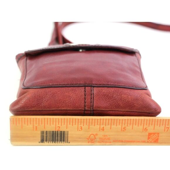 Fossil LLV DARK RED GENUINE LEATHER ZIP TOP X-BODY SHOULDER BAG HANDBAG PURSE - Picture 10 of 16